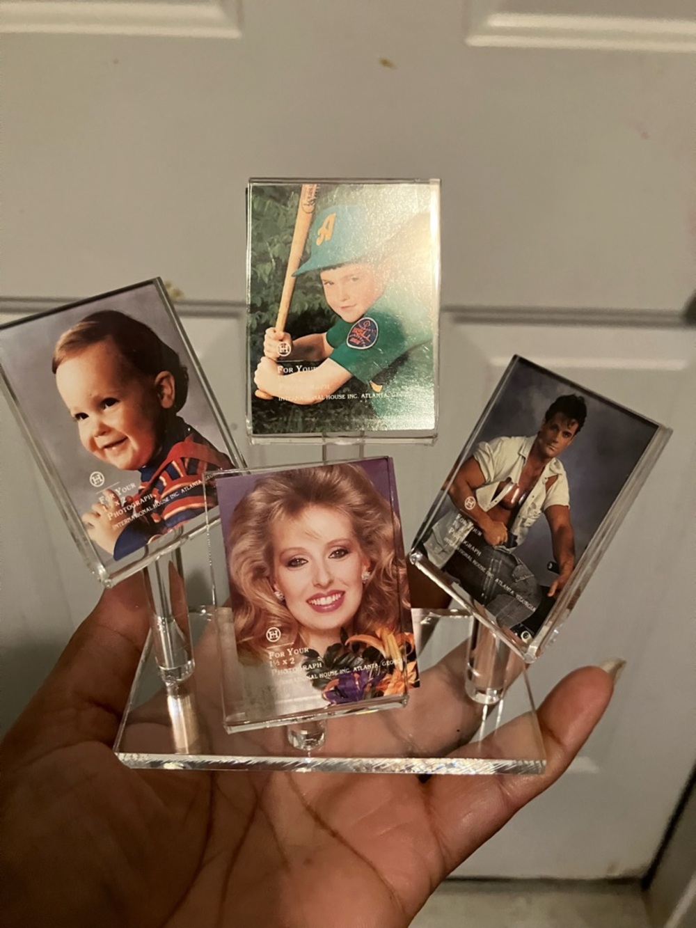 Clear Acrylic Photo Display Stand - White